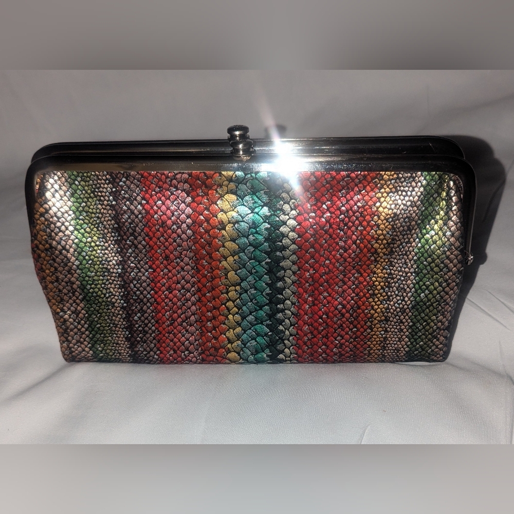 HOBO Vintage Hide Collection Vida Multicolor Snakeskin Clutch Wallet